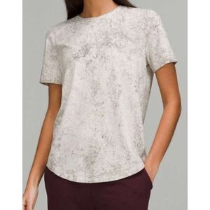 74- Lululemon Love Crew Cirrus Wash White Opal Raw tie dye Rover T-Shirt Top M